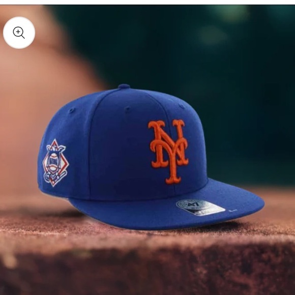 New York Mets 47 Brand Blue Sure Shot Adjustable Snapback Hat - Picture 2 of 3